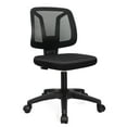 thumbnail image 1 of VigorPow Armless Mesh Office Chair Ergonomic Swivel Black Small Computer Desk Chair No Arms with Lumbar Support Height Adjustable Task Chair for Adults and Kids, 1 of 2
