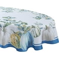thumbnail image 3 of Home Bargains Plus Thanksgiving Blue Heritage Pumpkin Harvest 60 x 84 inch Oval Fabric Tablecloth, 3 of 6