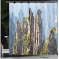 thumbnail image 4 of Ambesonne National Park Shower Curtain, Wonders of World, 69"Wx70"L, Olive Green Pale Blue, 4 of 5