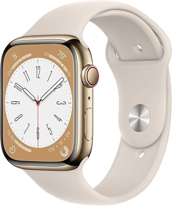 Restored Apple Watch Series 8 (GPS, 41mm) - Gold Stainless Steel Case - Gold Milanese Loop (Refurbished)