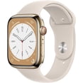 thumbnail image 1 of Restored Apple Watch Series 8 (GPS+Cellular, 41mm) - Gold Stainless Steel Case - Gold Milanese Loop Sport Band (Refurbished), 1 of 1