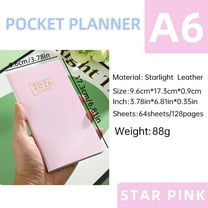 Todaioua 2026 Pocket Planner A6 Mini Weekly Planners 3.78" x 6.8" Pink Starlight Leather 2026 Pocket Notepad Daily Schedule Calendar Planner, 128 Pages