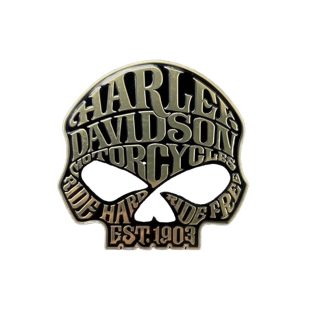 1Pcs Pegatinas De Aluminio 3D Emblema Harley-Davidson LOGO compatible Motocicleta Pegatina Escape Moto Silenciador Para Dyna Street Bob Rider XL 883 Electra Glide Road King huangjie unisex