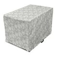 thumbnail image 1 of Grey Dog Crate Cover, Big Leaves on Old Fashion Floral Background Feminine Dramatic Style Retro Graphic Print, Easy to Use Pet Kennel Cover Small Dogs Puppies Kittens, 7 Sizes, Grey, by Ambesonne, 1 of 6
