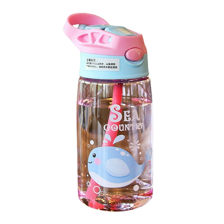 480ml Water Bottle With Straw Kids Girls Portable Travel Bottles