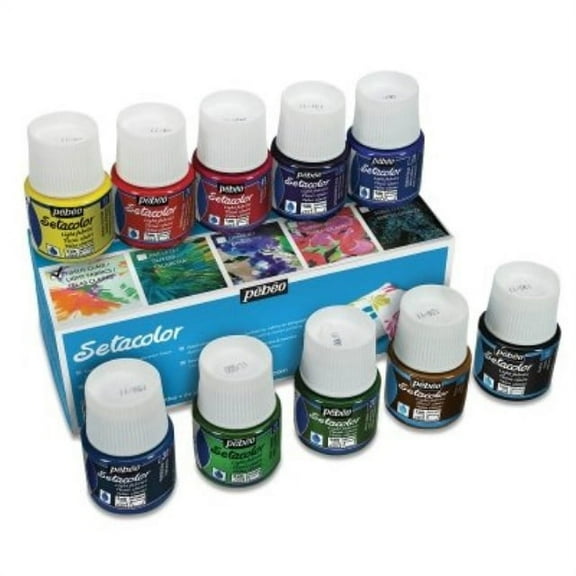 Pebeo Setacolor Fabric Paint - Turquoise, Glitter, 45ml Bottle