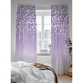 thumbnail image 3 of Sheer Curtains 108 inches Long, Flower White Cherry Blossoms Purple Background Light Filtering Sheer Window Curtains Rod Pocket Voile Drapes for Bedroom Living Room, 52"W x 108"L 2 Panels, 3 of 7