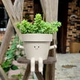 thumbnail image 4 of Pots de Fleurs Suspendus en Résine pour Intérieur Extérieur Maison & Bois Grands Vases pour Fleurs Ensemble Support de Pot Rond, 4 of 4