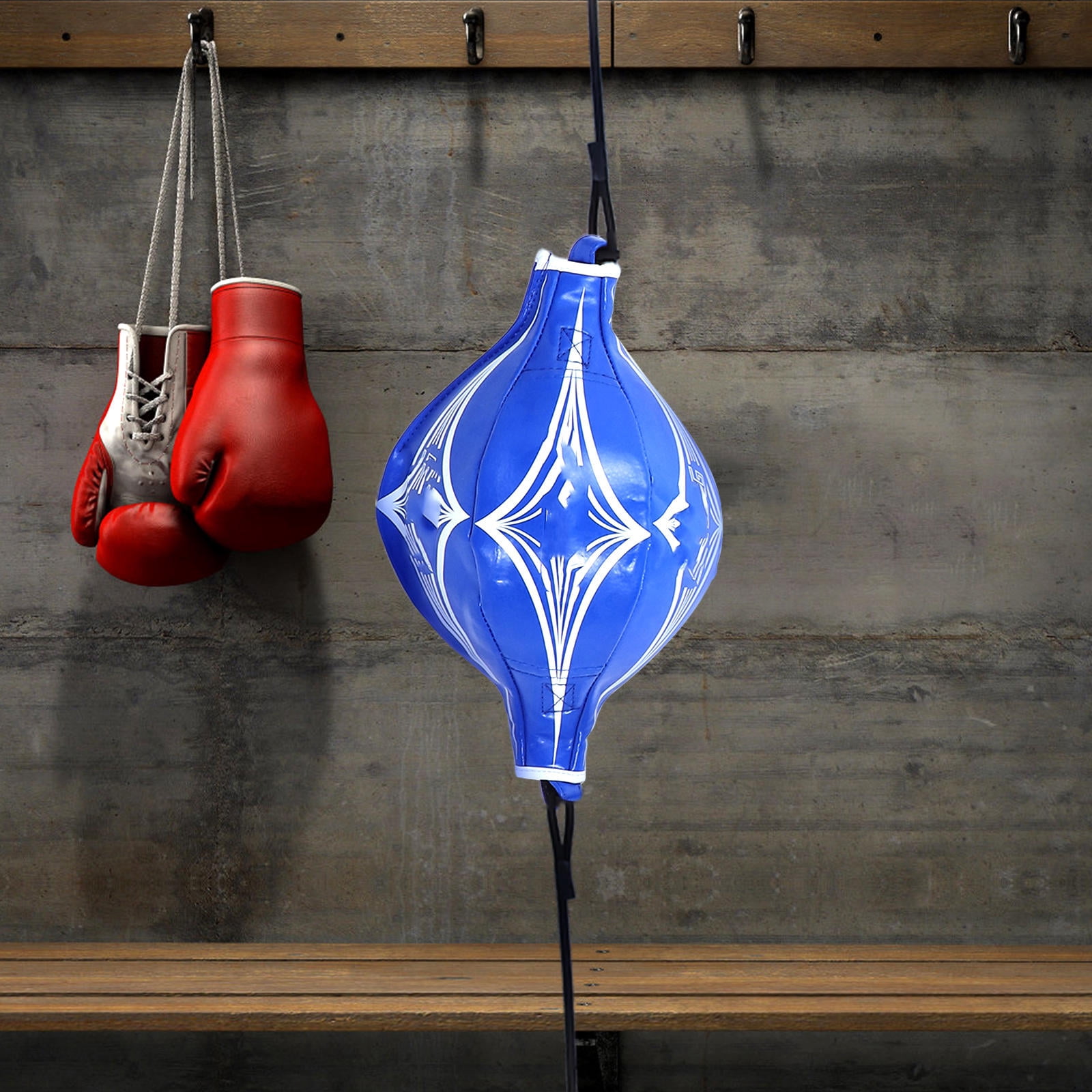 WEUVEB Blue Boxing Bag Double End Ball for Workout with Reinforced Seams and Balanced Accurate Rebounds