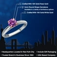 thumbnail image 2 of Gem Stone King 10K Two Tone Gold Fancy Purple Zirconia Solitaire Engagement Ring for Women | 0.46 Cttw | Round 5MM | Gemstone Birthstone | Size 8, 2 of 6