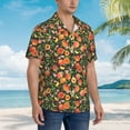 thumbnail image 3 of Pofeuu Fruits Peach Print Hawaiian Shirt for Men Sleeves Casual Button Down Summer Beach Dress Shirts T-Shirts,X-Large, 3 of 7