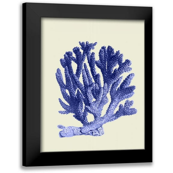 Fab Funky 12x14 Black Modern Framed Museum Art Print Titled - Blue Corals a