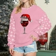 thumbnail image 1 of WILLBEST Sweat à Capuche Graphique de Noël pour Femmes, Col Rond, Imprimé Festif, Décontracté, 1 of 3