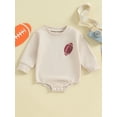thumbnail image 2 of Bagilaanoe Newborn Baby Girl Boy Oversized Romper Sweatshirt Long Sleeve Bodysuits Letter Print Pullover 6M 12M 18M 24M Infant Casual Tee Tops, 2 of 8