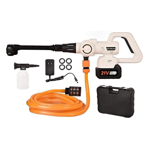 Cordless Pressure Washer with Grip,652 PSI Power Cleaner with 6-in-1 Nozzle,3-Speed Adjustment,21V Rechargeable 4.0Ah Battery High-Pressure Car Washer Gun for Floor/Home/Car Cleaning&Watering