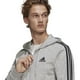 thumbnail image 3 of Sudadera con capucha adidas Essentials French Terry con 3 rayas para hombre, color gris, 3 of 4