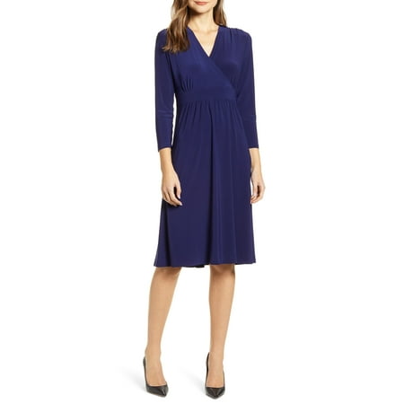 Anne Klein Women's Matte Jersey Fit & Flare Dress Size Navy Size X-Large