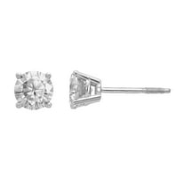 Primal Gold 14K White Gold Lab Grown Diamond 1/3ctw VS/SI, D E F, Screw Back Earrings