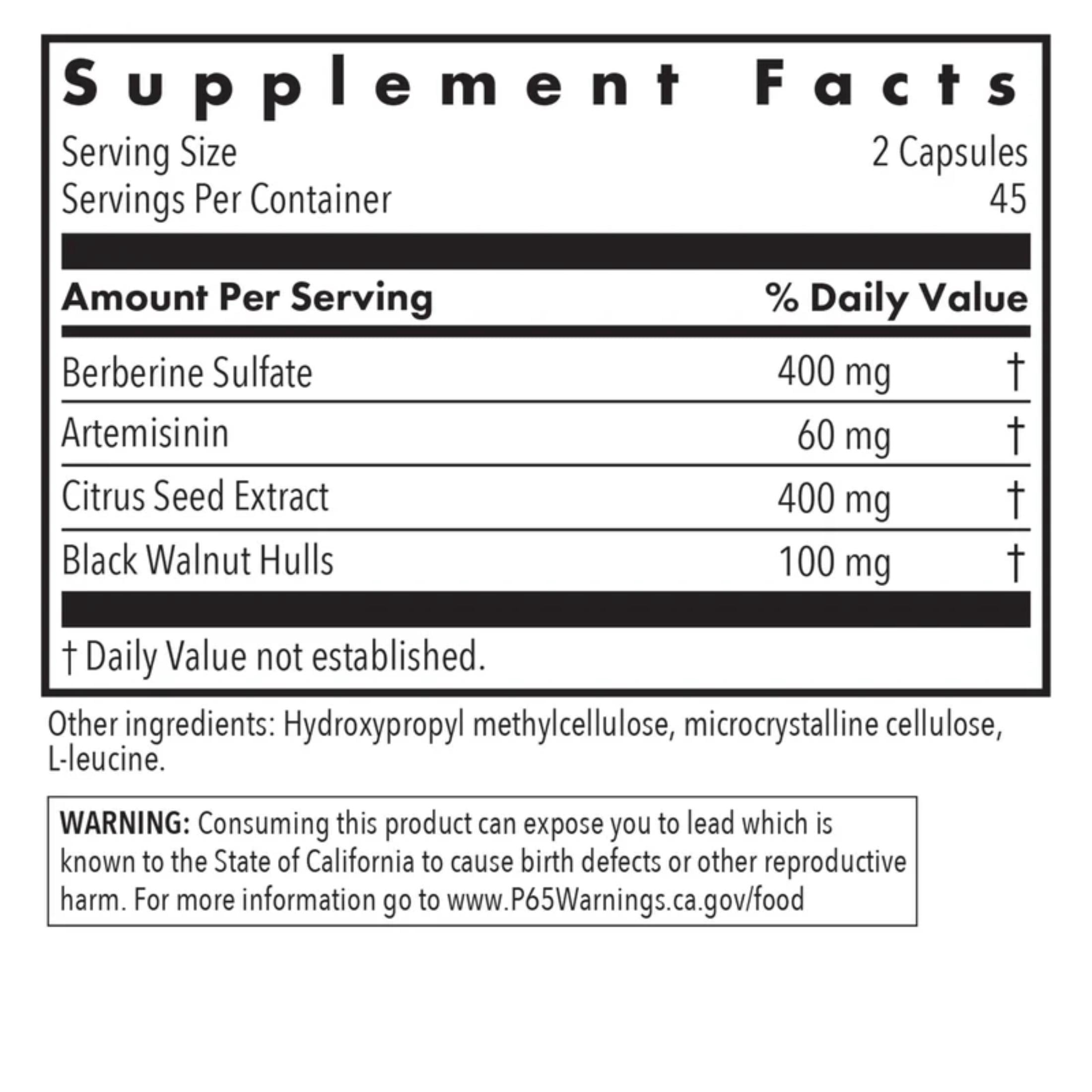 ARG Tricycline - Gut Health Supplement with Berberine & Artemisinin - Digestive & Microbiome Support - Botanical Blend - Vegetarian - 45 Servings - 90 Capsules