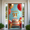 thumbnail image 5 of LUUFILx Happy 91st Birthday Banner Celebration Backdrop Cake Table Decoration Photography Props Backdrop Party Supplies Balloons Background Event, 5 of 8