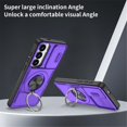 thumbnail image 4 of Rugged Shockproof Phone Cover for Samsung Galaxy S24 5G / Galaxy S25 5G 6.2", Built-in Slide Camera Protector with 360° Rotatable Ring Kickstand,Purple, 4 of 8