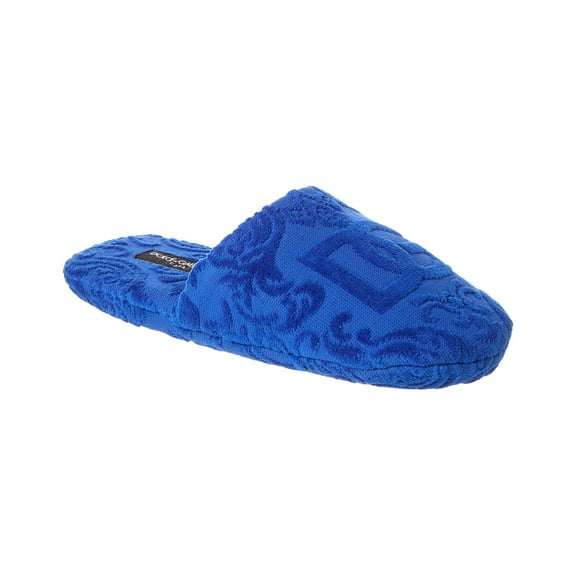 Dolce & Gabbana Jacquard Terry Slippers, m, Blue