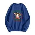 thumbnail image 4 of Fiaer Christmas Western Ranch Sweatshirts for Women Cute Cow Graphic Pullover Crew Neck Loose Fit Plus Size Tops Blue S, 4 of 4