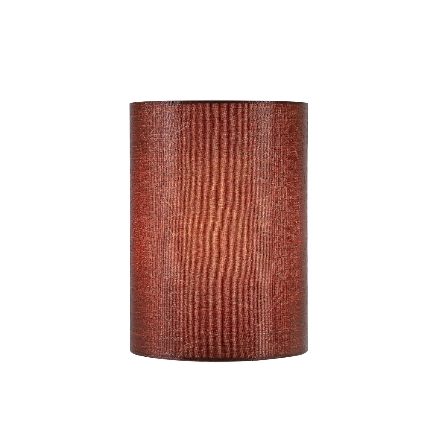 Aspen Creative 31402 Transitional Drum (Cylinder) Shape Spider Construction Lamp Shade in Brown, 8" wide (8" x 8" x 11")