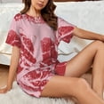 thumbnail image 4 of Honeii Striped Meat for Women's Summer Pajama Set featuring Soft Short Sleeve Shirt & Matching Bottoms with Convenient Pockets for Relaxed Home Wear-X-Large, 4 of 6