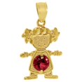 thumbnail image 2 of Precious Stars 14K Yellow Gold Round-cut Cubic Zirconia January Birthstone Girl/Daughter Pendant with 16" Chain Necklace, 2 of 7