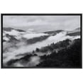thumbnail image 3 of PixonSign Framed Canvas Print Wall Art Thick White Fog & Mountains Nature Wilderness Photography Realism Rustic Relax/Calm Grey Dark Black and White for Living Room, Bedroom, Office - 16"x24" Black, 3 of 5