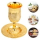 thumbnail image 5 of ColoMX Juego de copas de vino de Metal, copa de vino Kiddush con platillo para Shabat, 1 Juego, 5 of 7