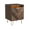 thumbnail image 5 of Topcobe 1Pcs Nightstand 2 Drawer for Bedroom, Small Night Stand End Table Modern, Sofa Side Table with 16 Color Remote Control Lights for Living Room, Brown, 5 of 16