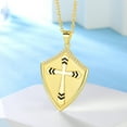 thumbnail image 4 of Jewmon 925 Sterling Silver Shield Cross Necklace for Men Armor of God Pendant Necklace Amulet Jewelry Christmas Communion Gifts for Women Wife, 4 of 8