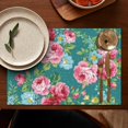 thumbnail image 5 of Pioneer Flower Floral Print Pattern Summer Placemats Table Placemats Set Of 4-Linen Kitchen Washable Placemats Table Mats 12x18 Inch Non-Slip Heat Resistant, 5 of 5