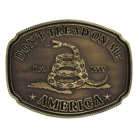 Montana Silversmiths Men's American Gadsden Don't Tread On Me Heritage Gold One Size
