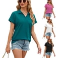 thumbnail image 3 of Fjuchai Women Tops Summer T-Shirts Short Sleeve Casual Tops Lightweight Cute Loose Ladies Blouses S- XXL, 3 of 8