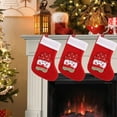 thumbnail image 4 of AuroraX Cute Stylish Christmas Stockings Traditional Mini Christmas Stockings with 3d Santa Snowman and Reindeer 6" Hanging Candy Stocking Bag for Decoration Gifts for Fireplace Tree(Red), 4 of 6