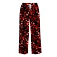 thumbnail image 4 of Christmas Pajama Pants for Women Snowflakes Elastic High Waist Drawstring Pj Pants Wide Leg Loose Holiday Festive Xmas Loungewear, 2XL, 4 of 6