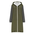 thumbnail image 3 of jtjvou Hoodie Dress for Women with Pocket Casual Warmy Hoodies Women's Pullover Split Hem Drawstring Long Sweatshirts Green L, 3 of 5