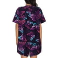 thumbnail image 3 of Bixox Women's Purple Butterfly Printed Pajama Set 2 Piece Lounge Set Top and Shorts Soft Pajamas, Shorts with Pockets, 3 of 7
