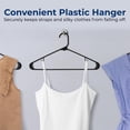 thumbnail image 6 of SereneLife 30 Pieces Plastic Hangers - Space Saving, Heavy Duty, Slim, Clothes Hanger Set, Ideal for Laundy/Daily Use, Can Hold Up to 5.5 Lbs. for Coats, Jackets, Pants & Dress (Black), 6 of 7