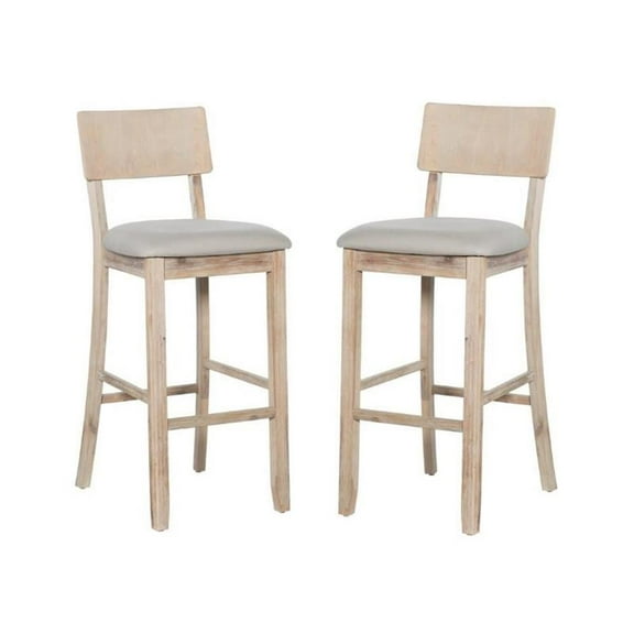 Home Square 2 Piece 30" Height Wood Counter Stool Set in Gray