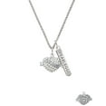 thumbnail image 2 of Delight Jewelry Silvertone Believe Banner on Clear Crystal Heart Silvertone Fearless Bar Charm Necklace, 23", 2 of 4