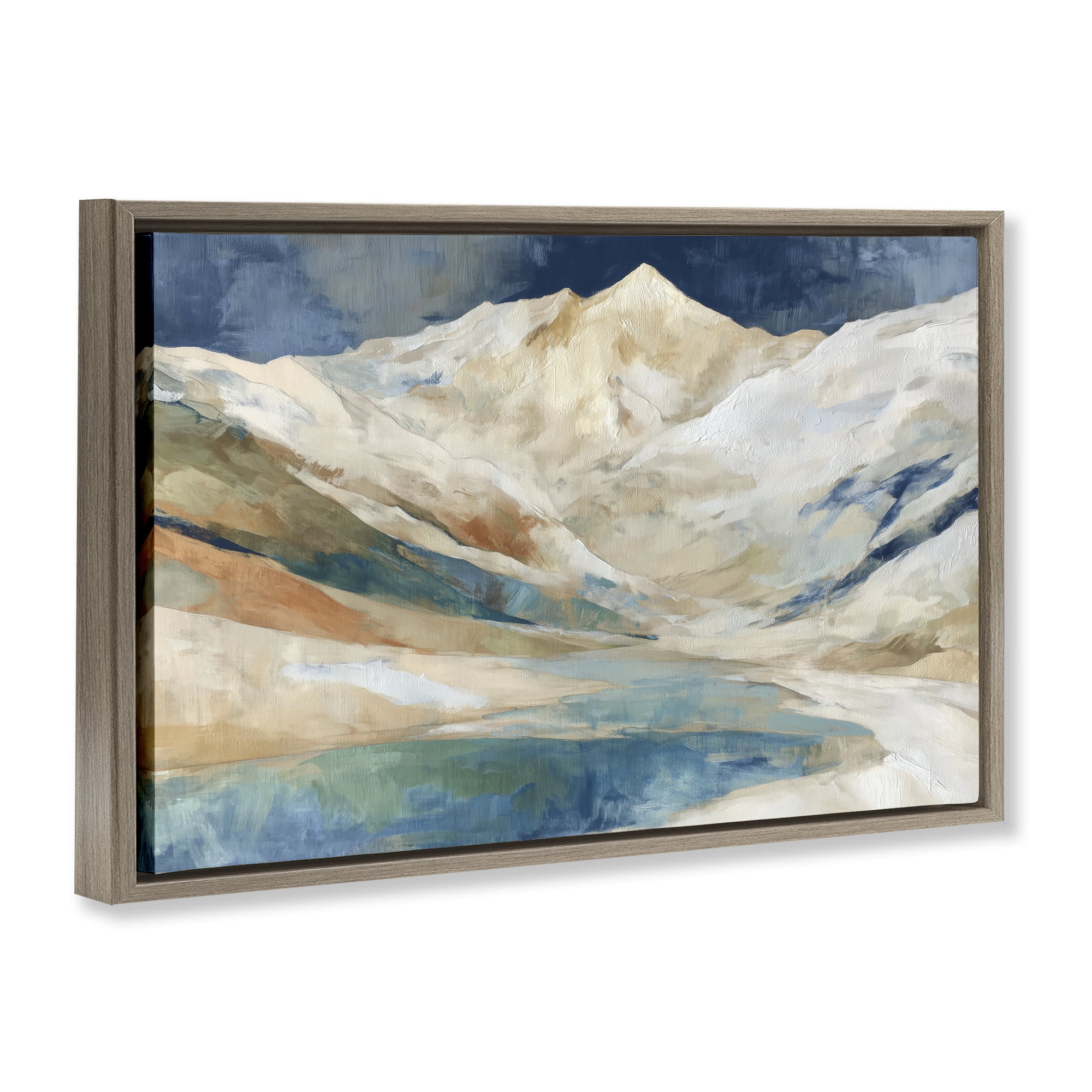 Stupell Industries Glacial Valley in Alaska Range Brown Framed Floater Canvas Wall Art, design by Chromatic Storm Studio