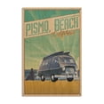 thumbnail image 1 of Pismo Beach, California, Camper Van on Beach, Lithograph Birch Wood Wall Sign (6x9 Rustic Home Decor, Ready to Hang Art), 1 of 3