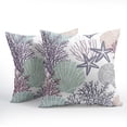 thumbnail image 2 of Summer Beach Theme Ocean Pillow Covers 18x18 Inch Set of 2 Nautical Coastal Throw Pillow Covers Seashell Coral Starfish Outdoor Pillow Cases Cotton Linen Cushion Covers for Couch Bed Sofa Home Decor, 2 of 6