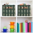 thumbnail image 6 of Yayeee Canvas Storage Basket with Handles for Shelves Fabric Bins Closet Organizer, Dark Green Leaves, 6 of 8