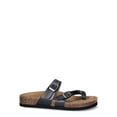 thumbnail image 4 of Time and Tru Women's Asymmetric Strap Flat Footbed Sandals, Sizes 6-11, Wide Width Available, 4 of 5