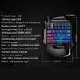 thumbnail image 4 of Colorful Light One-handed Keyboard+ Hand Game Artifact Right Hand Game Mouse+Bluetooth Keyboard Mouse Device Connector for Mobile Phone（Don‘t Sell Cell Phones）, 4 of 11